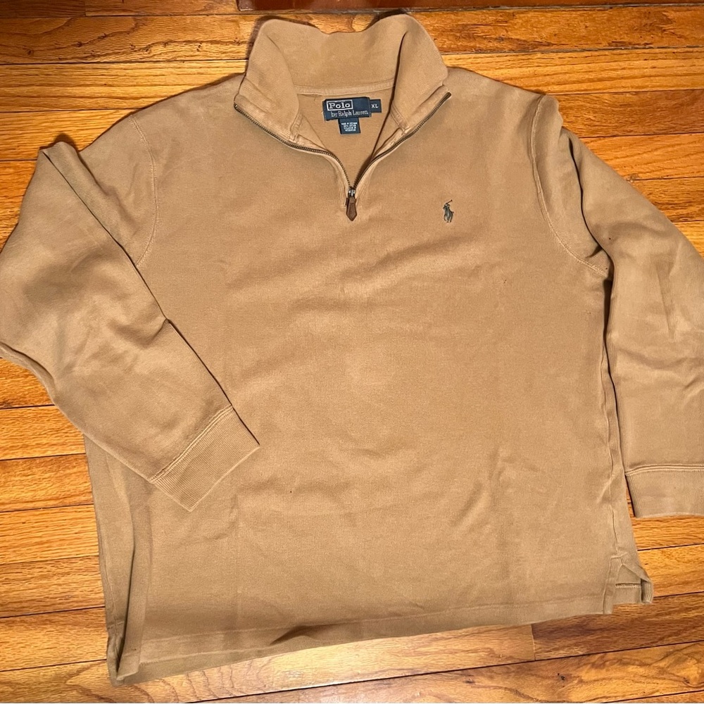 Polo by Ralph Lauren Men’s Dark Camel Sz.XL Quarter Zip